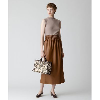 ウエストタックフェイクレザースカート | allureville (Women