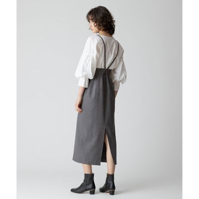 フロントジップサスペンダースカート | allureville (Women
