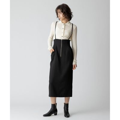 格安人気 フロントジップサスペンダースカート (Women allureville | スカート