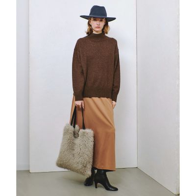 ソフトサテンバックフリルナロースカート | allureville (Women