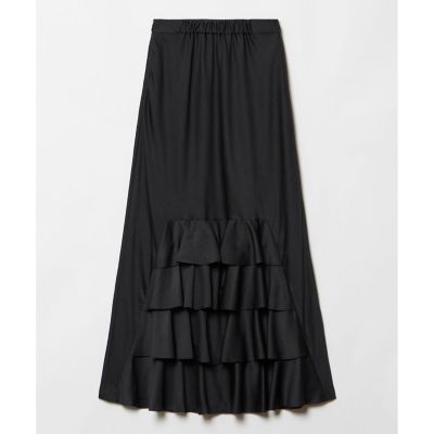 ソフトサテンバックフリルナロースカート | allureville (Women