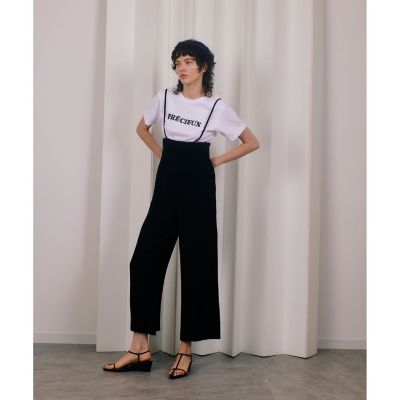 ENFOLD エンフォルド ストレッチダブルサテン 心無 サロペット ロング 