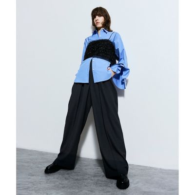 ギャバタックモダンワイドパンツ