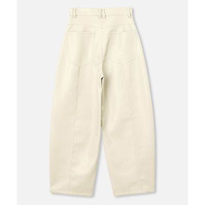 フェイクレザーフロントシームパンツ
