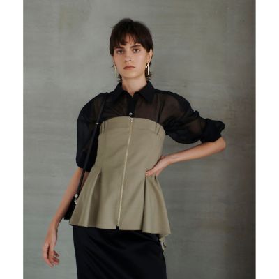 allureville / アルアバイル ウールデニムイレヘムビスチェ ウールデニムイレヘムビスチェ | allureville (Women
