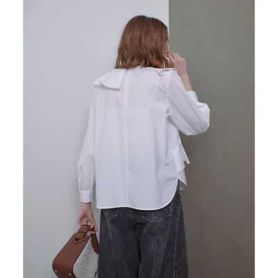 LOULOU WILLOUGHBY フロントタックラッフル半袖ブラウス セール】 【LOULOU WILLOUGHBY】フロントタックラッフル半袖