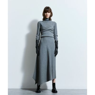 ＜allureville (Women)＞アシンメトリーヘムワンピース