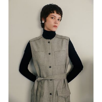 allureville 2024 AW メランジミニヘリンボーンジレワンピース メランジミニヘリンボンジレワンピース | allureville (Women