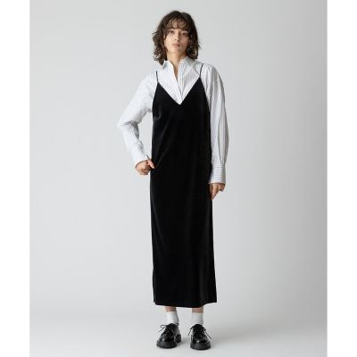 ベロアサイドスリットキャミワンピース