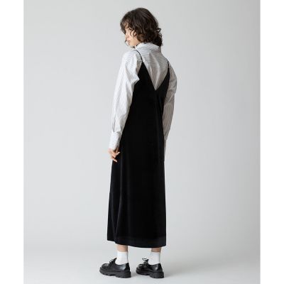 ベロアサイドスリットキャミワンピース