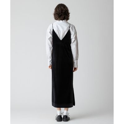 ベロアサイドスリットキャミワンピース