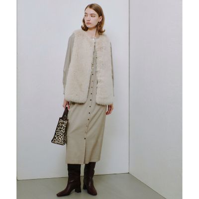 allureville 24AWトロストレッチウエストタックワンピース グレー トロストレッチウエストタックワンピース | allureville (Women