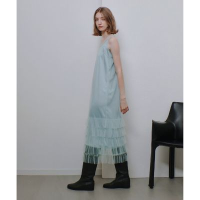 チュールフリルティアードワンピース