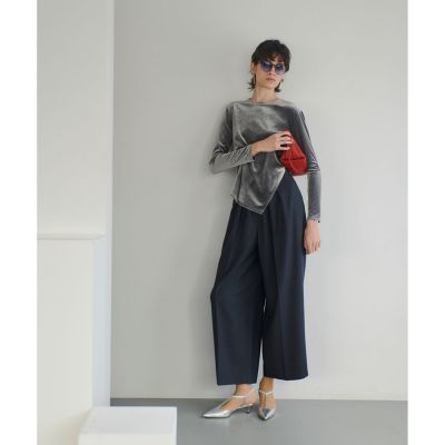 ベロアアシメスリットプルオーバー