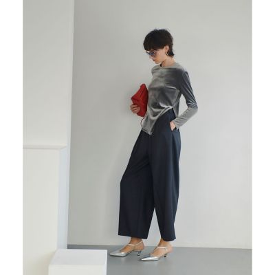 ベロアアシメスリットプルオーバー