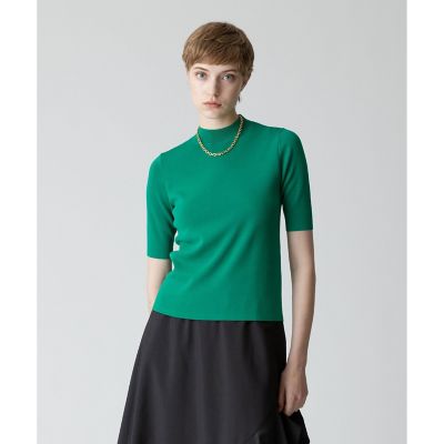 ◇ 総針モックネック5分袖プルオーバー | allureville (Women