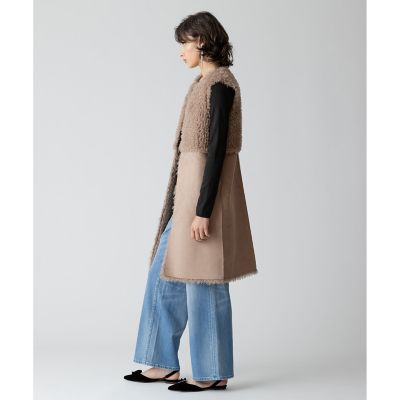 アルアバイル リバーシブルボアロングジレ 02 M リバーシブルボア