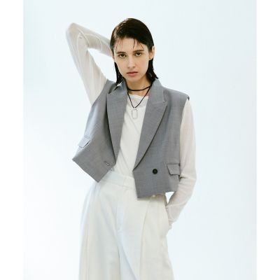 ＜allureville (Women)＞ストレッチトロショートジレ