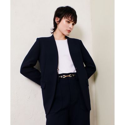 マットストレッチノーカラージャケット | allureville (Women