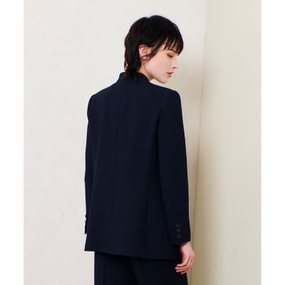 アルアバイル ジャケット　2 マットストレッチ　ネイビー マットストレッチノーカラージャケット | allureville (Women