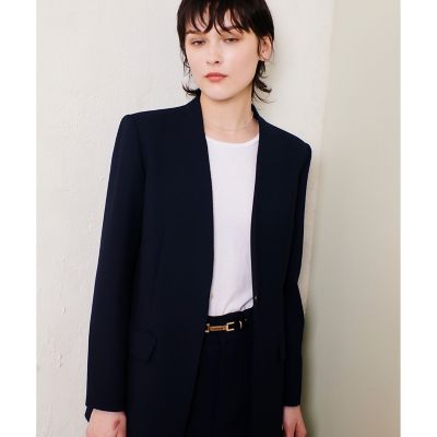 マットストレッチノーカラージャケット | allureville (Women