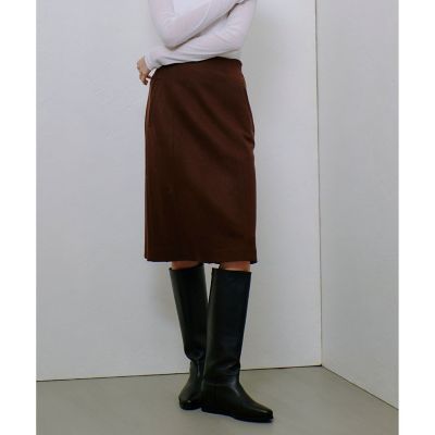【SALE】allureville (Women)/アルアバイル ハードメルトンスムースミディスカート 81ブラウン ひざ丈スカート【三越伊勢丹/公式】