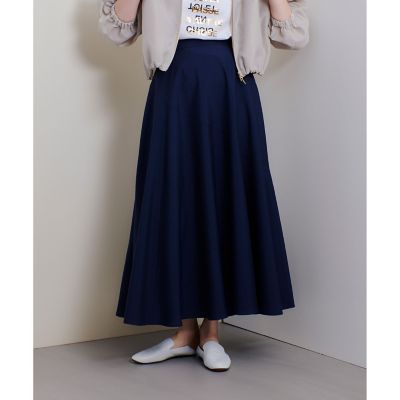 オーガンジー切替フレアスカート