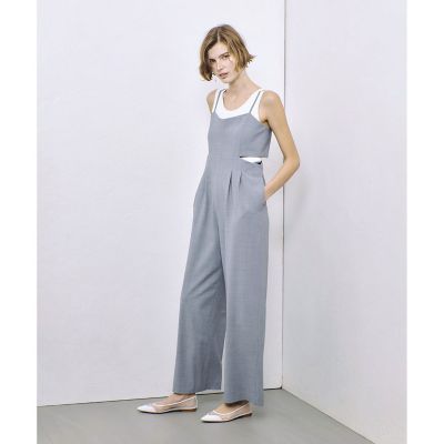 週末お値下げ中【2025春夏】　ストレッチトロサロペットパンツ ストレッチトロサロペットパンツ | allureville (Women
