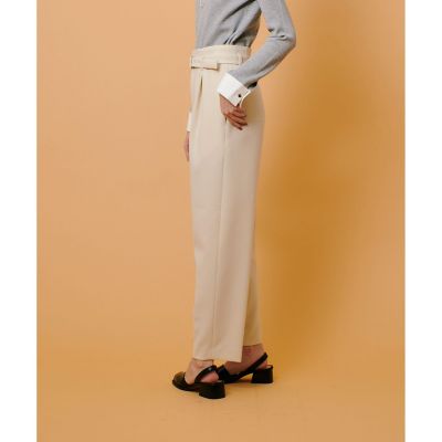 ダブルクロスベルト付タックパンツ