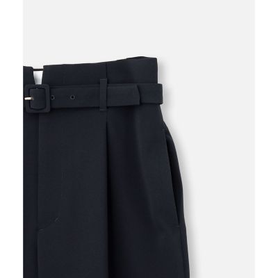 ダブルクロスベルト付タックパンツ