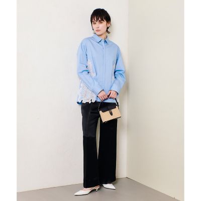アセテートサテンタックパンツ