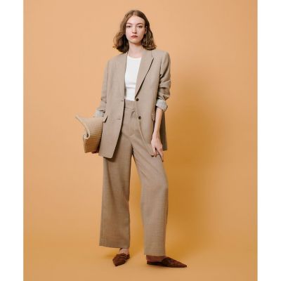 リネンライクタックワイドパンツ | allureville (Women