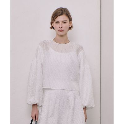 シルバーウィーク　セール　drawer 透かし　ジャガードブラウス フクレジャガードブラウス | allureville (Women)/アルアバイル