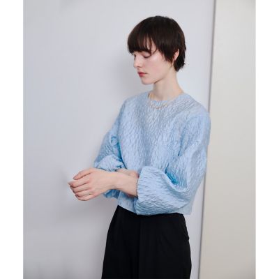 ブルレア　エンブロイダリージャガードブラウス新品タグ付きホワイト 新品タグ付き未使用品】Bluelea ブルレア ジャガードブラウス ホワイト