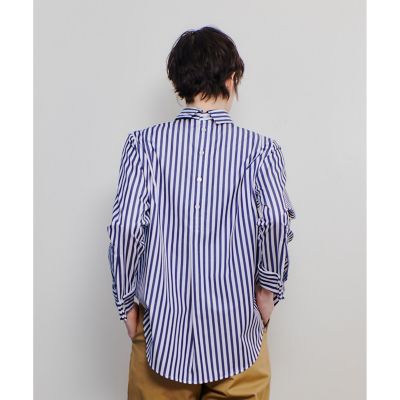 ストライプロールネックプルオーバー／シャツ