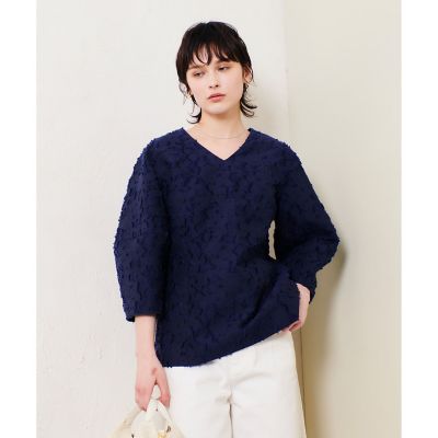 allureville / アルアバイル ジャガードランタンスリーブブラウス BPF01_20_20251013100_0202?$