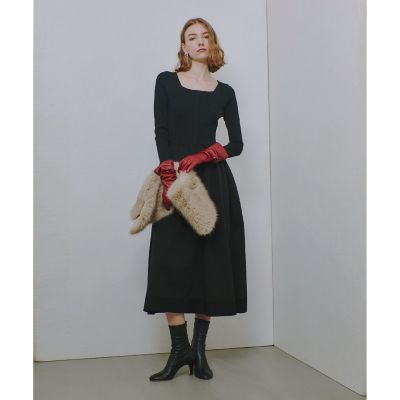 allureville (Women)/アルアバイル ウエストマークコクーンニットワンピース