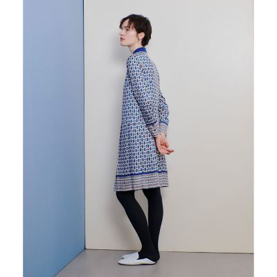 幾何プリントプリーツワンピース | allureville (Women
