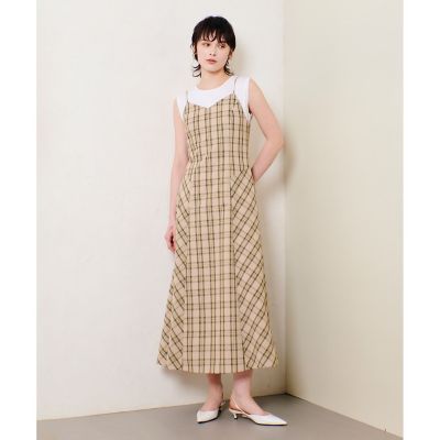 ＜allureville (Women)＞チェックバックコンシャスキャミワンピース