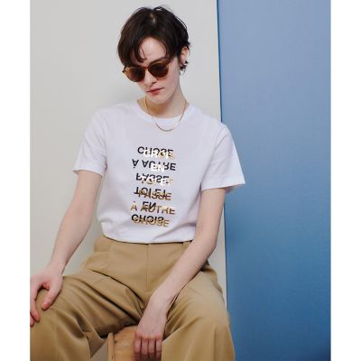 メタリックレイヤードロゴTシャツ | allureville (Women