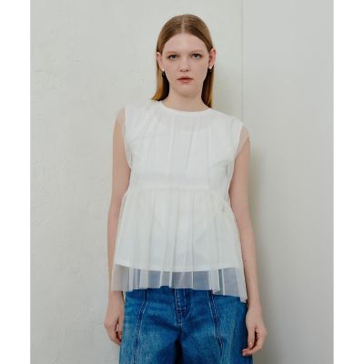 ＜allureville (Women)＞チュールドッキングイレヘムプルオーバー