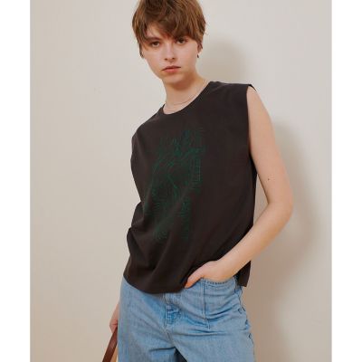 allureville (Women)/アルアバイル ボタニカル刺繍Tシャツ