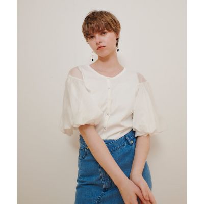 allureville / アルアバイル フライスコンビボリュームスリーブプルオーバー フライスコンビボリュームスリーブプルオーバー|allureville