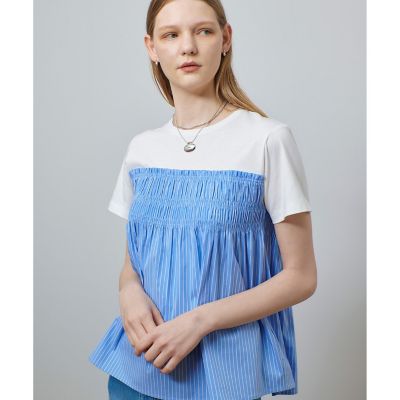 シャーリングビスチェコンビＴシャツ