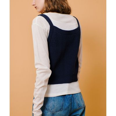 ベスト ジレ 片畦キャミソールショートジレ レディース allureville｜片畦キャミソールショートジレ | Rakuten Fashion
