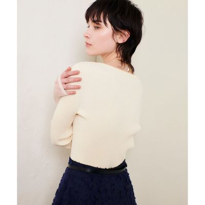 シアーカフスラウンドネックプルオーバー