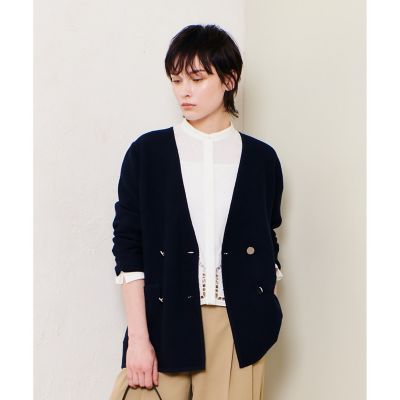 ＜allureville (Women)＞セミダブルガーターニットジャケット
