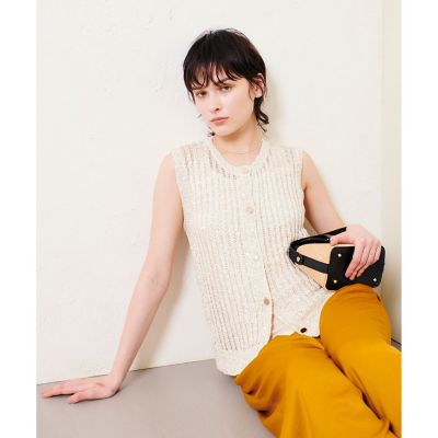 ＜allureville (Women)＞スパンコールメッシュプルオーバー