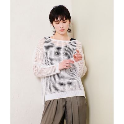＜allureville (Women)＞リネンコードメッシュプルオーバー