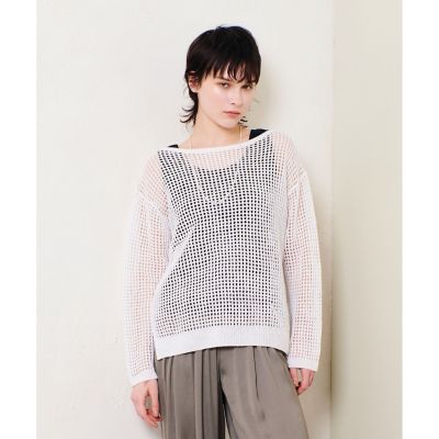 リネンコードメッシュプルオーバー